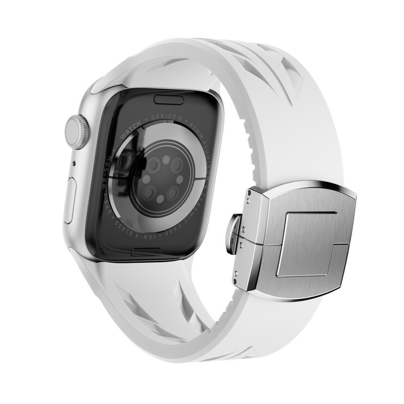 Bal-z Apple Watch 7 45mm KRD-127 Metal Tokalı Silikon Kordon