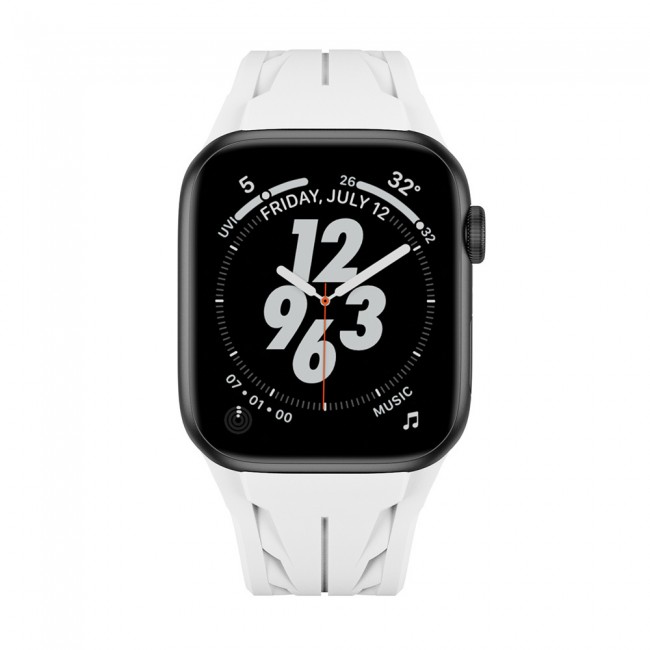 Apple Watch 7 45mm KRD-127 Metal Tokalı Silikon Kordon Apple Watch 7 45mm KRD-127 Metal Tokalı Silikon Kordon