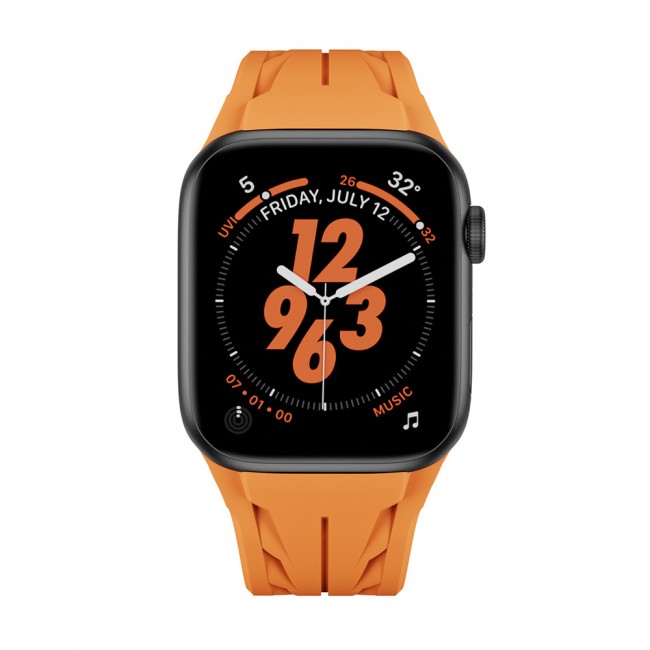 Apple Watch 7 45mm KRD-127 Metal Tokalı Silikon Kordon Apple Watch 7 45mm KRD-127 Metal Tokalı Silikon Kordon