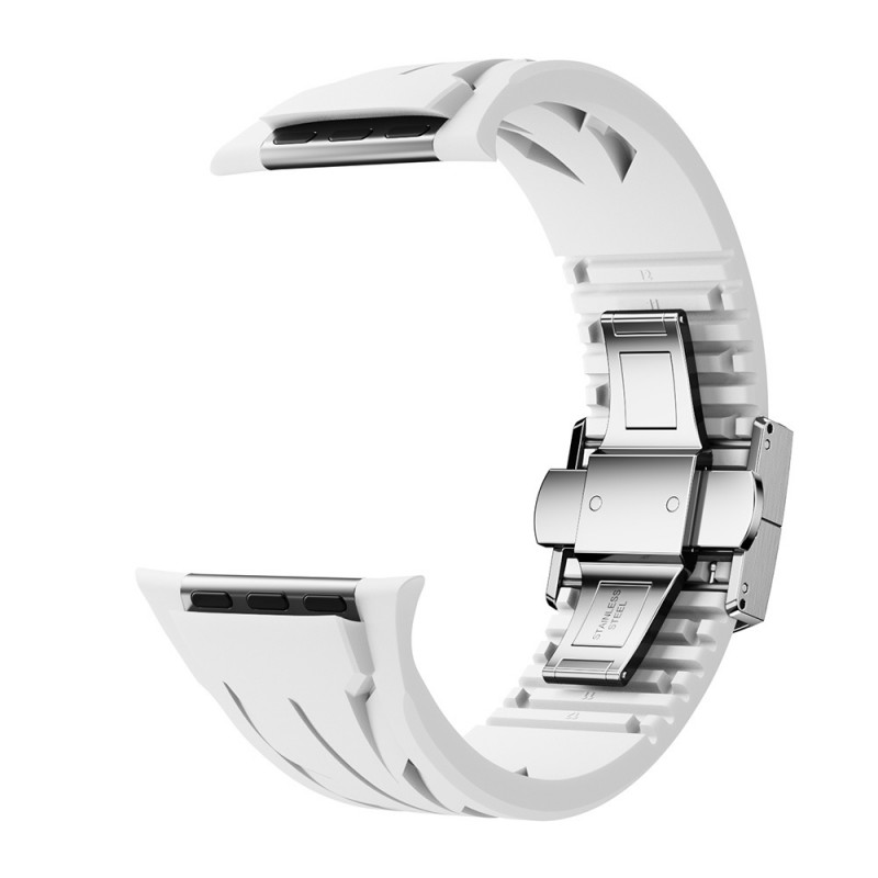 Bal-z Apple Watch 7 45mm KRD-127 Metal Tokalı Silikon Kordon