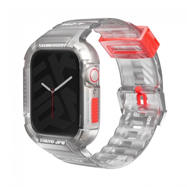 Apple Watch 7 45mm SkinArma Saido Sert PC Kasa Koruyuculu Silikon Kordon Apple Watch 7 45mm SkinArma Saido Sert PC Kasa Koruyuculu Silikon Kordon