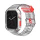 Apple Watch 7 45mm SkinArma Saido Sert PC Kasa Koruyuculu Silikon Kordon Apple Watch 7 45mm SkinArma Saido Sert PC Kasa Koruyuculu Silikon Kordon