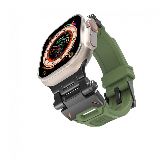 Apple Watch 7 45mm Zore KRD-108 Metal Başlıklı Silikon Kordon Apple Watch 7 45mm Zore KRD-108 Metal Başlıklı Silikon Kordon