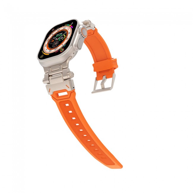 Apple Watch 7 45mm Zore KRD-108 Metal Başlıklı Silikon Kordon Apple Watch 7 45mm Zore KRD-108 Metal Başlıklı Silikon Kordon
