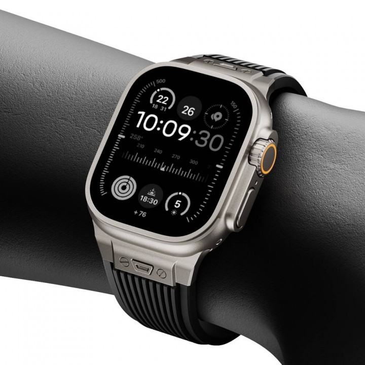 Apple Watch 7 45mm Zore KRD-113 Spor Görünümlü Silikon Kordon