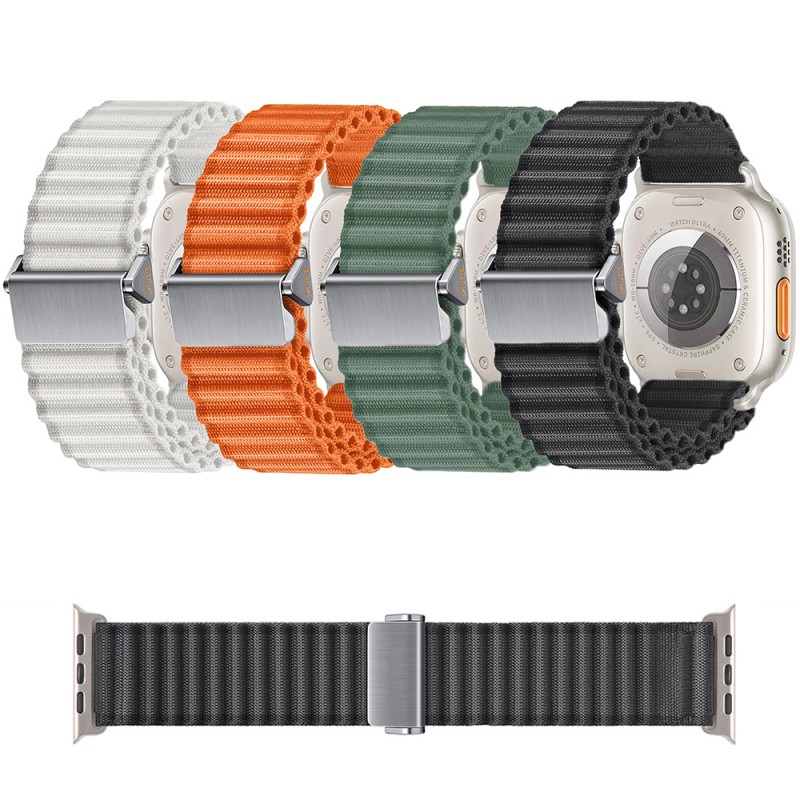 Bal-z Apple Watch 7 45mm Zore KRD-123 Naylon Kumaş Hasır Örgülü Kordon