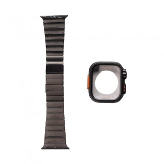 Apple Watch 7 45mm Zore KRD-126 Sert Kasa Koruyuculu Metal Kordon Apple Watch 7 45mm Zore KRD-126 Sert Kasa Koruyuculu Metal Kordon