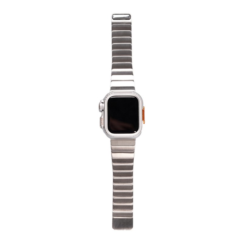 Bal-z Apple Watch 7 45mm Zore KRD-126 Sert Kasa Koruyuculu Metal Kordon