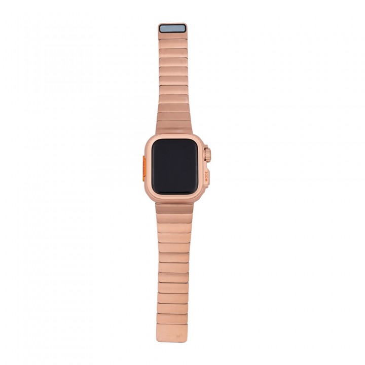 Apple Watch 7 45mm Zore KRD-126 Sert Kasa Koruyuculu Metal Kordon