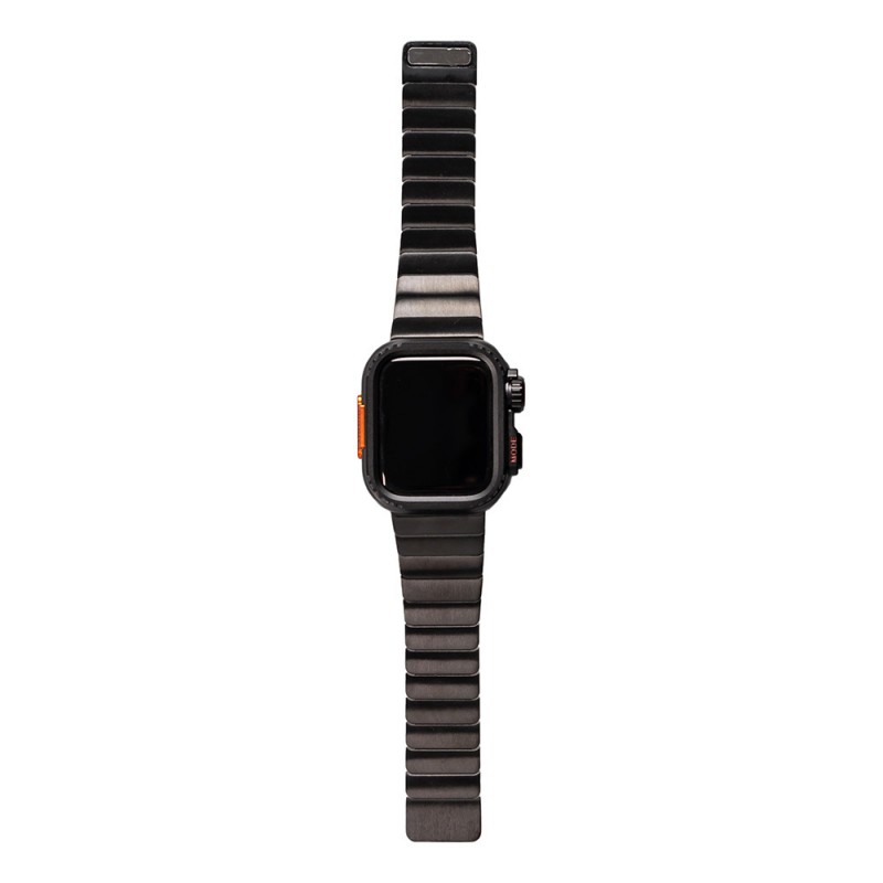 Bal-z Apple Watch 7 45mm Zore KRD-126 Sert Kasa Koruyuculu Metal Kordon