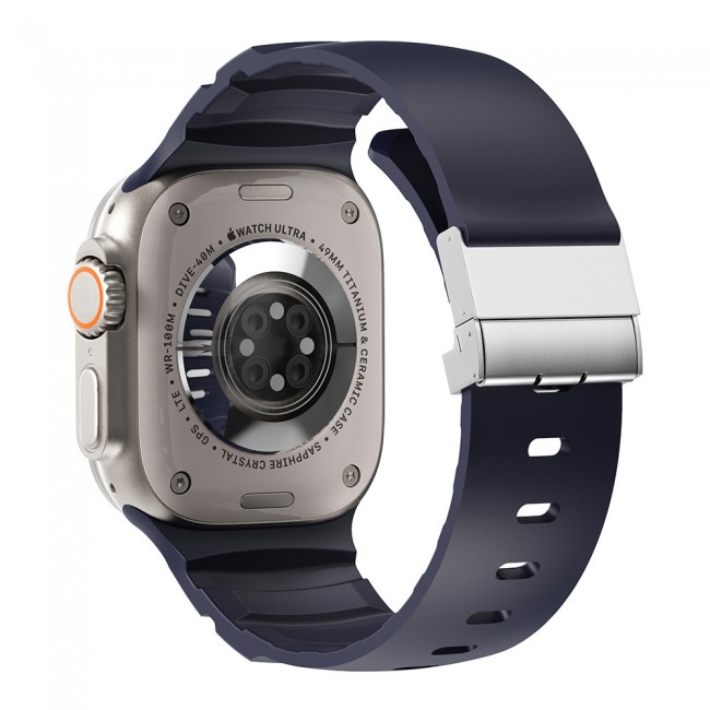 Apple Watch 7 45mm Zore KRD-145 Metal Tokalı Silikon Kordon Apple Watch 7 45mm Zore KRD-145 Metal Tokalı Silikon Kordon