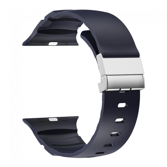 Apple Watch 7 45mm Zore KRD-145 Metal Tokalı Silikon Kordon Apple Watch 7 45mm Zore KRD-145 Metal Tokalı Silikon Kordon