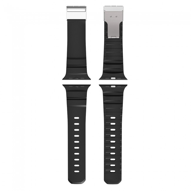 Apple Watch 7 45mm Zore KRD-145 Metal Tokalı Silikon Kordon Apple Watch 7 45mm Zore KRD-145 Metal Tokalı Silikon Kordon