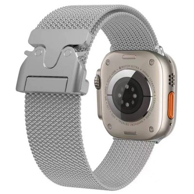 Bal-z Apple Watch 7 45mm Zore KRD-25 Metal Hasır Kordon