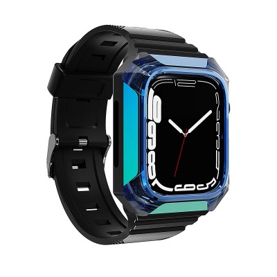 Bal-z Apple Watch 7 45mm  KRD-88 Sert PC Kasa Koruyuculu Silikon Kordon