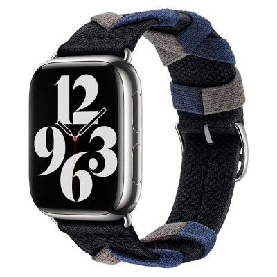 Bal-z Apple Watch 7 45mm  KRD-97 Sarmal Örgü Tasarımlı Kordon