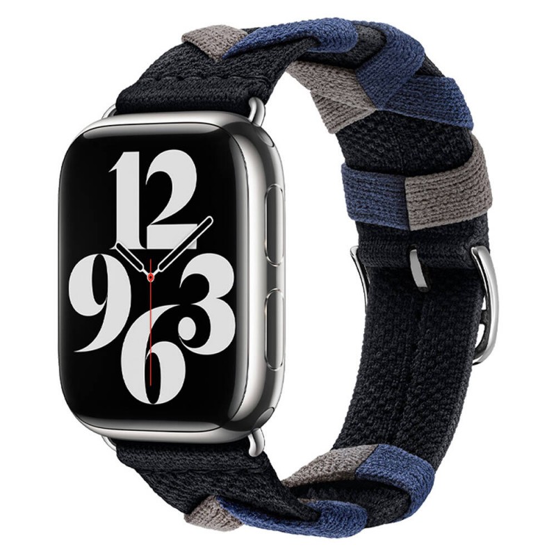 Bal-z Apple Watch 7 45mm  KRD-97 Sarmal Örgü Tasarımlı Kordon
