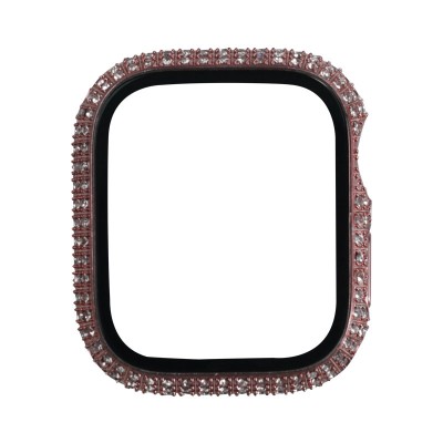 Bal-z Apple Watch 7 45mm  Watch Gard 24 Kenarları Taşlı Sert PC Kasa Ve Ekran Koruyucu