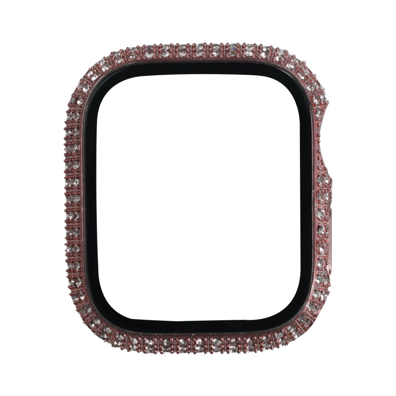 Bal-z Apple Watch 7 45mm  Watch Gard 24 Kenarları Taşlı Sert PC Kasa Ve Ekran Koruyucu