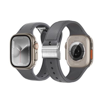 Bal-z Apple Watch Ultra 49mm Amazingthing Titan Swift Deri Dokulu Silikon Kordon