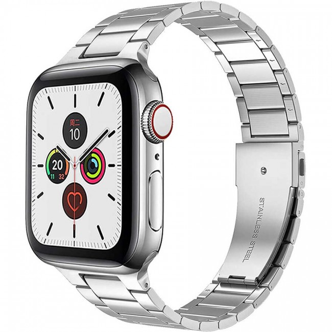 Apple Watch Ultra 49mm Kordon Wiwu Ultra Thin Steel Belt Three Beads Metal Strap Kayış