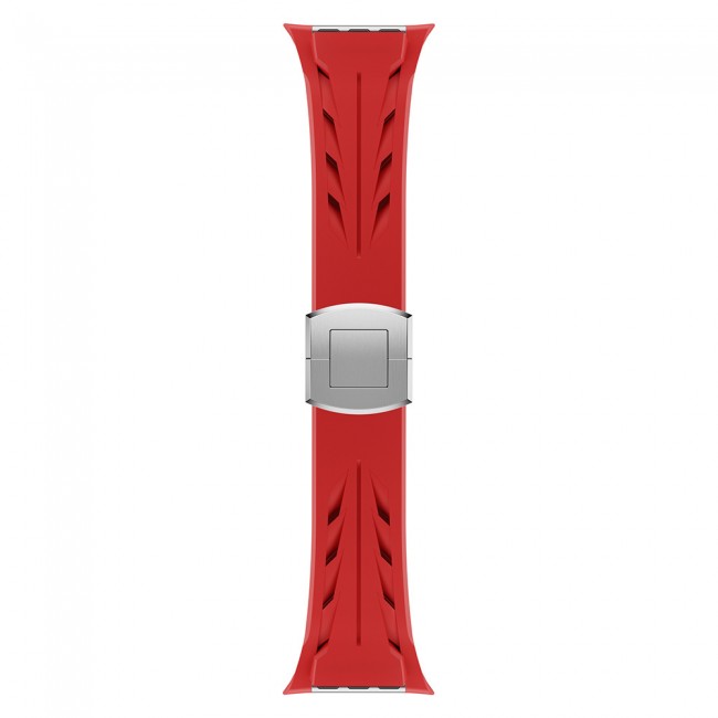 Apple Watch Ultra 49mm KRD-127 Metal Tokalı Silikon Kordon Apple Watch Ultra 49mm KRD-127 Metal Tokalı Silikon Kordon
