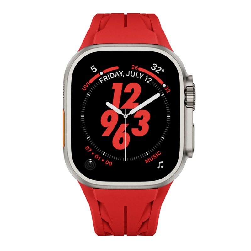 Bal-z Apple Watch Ultra 49mm KRD-127 Metal Tokalı Silikon Kordon