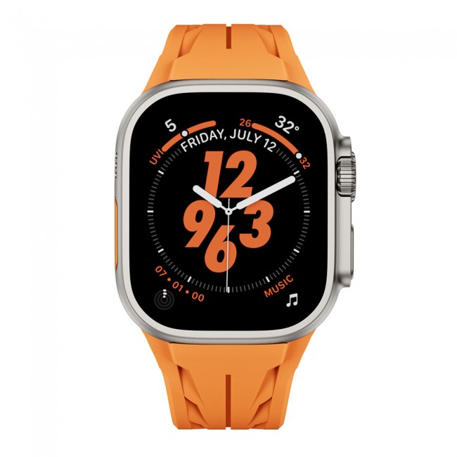 Apple Watch Ultra 49mm KRD-127 Metal Tokalı Silikon Kordon Apple Watch Ultra 49mm KRD-127 Metal Tokalı Silikon Kordon