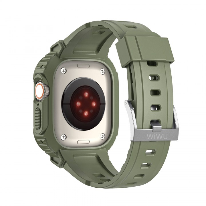 Apple Watch Ultra 49mm Wiwu Wi-WB014 Armor Serisi 2in1 Sert PC Kasa Koruyuculu Silikon Kordon