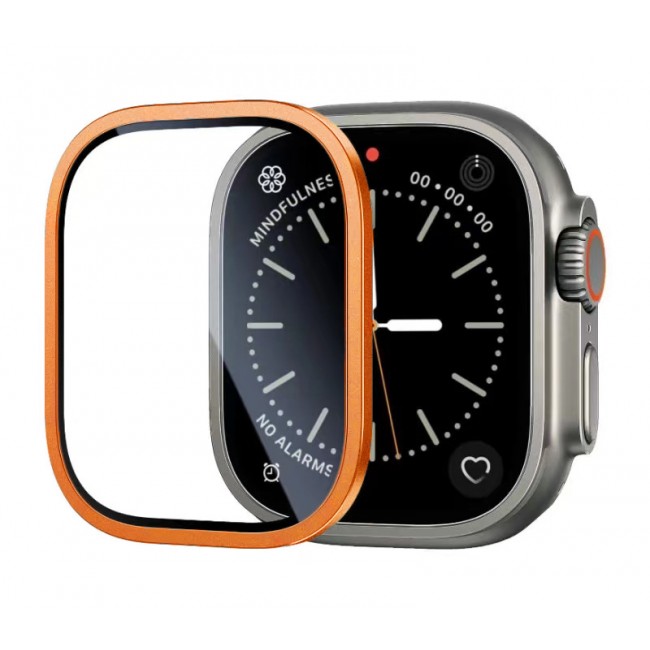 Apple Watch Ultra 49mm Zore ALM-01 Metal Çerçeveli Ekran Koruyucu