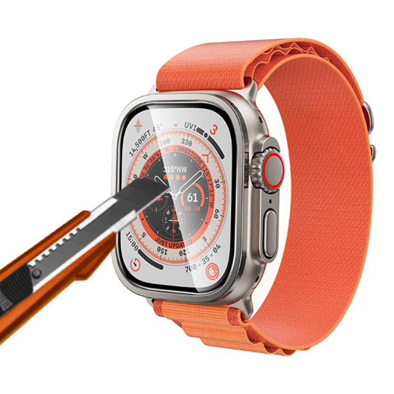 Bal-z Apple Watch Ultra 49mm  ALM-01 Metal Çerçeveli Ekran Koruyucu