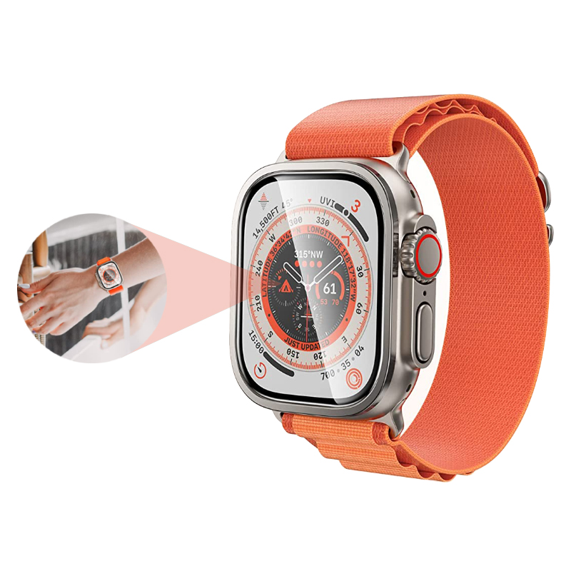 Bal-z Apple Watch Ultra 49mm  ALM-01 Metal Çerçeveli Ekran Koruyucu