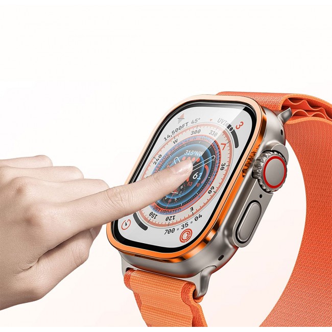 Apple Watch Ultra 49mm Zore ALM-01 Metal Çerçeveli Ekran Koruyucu
