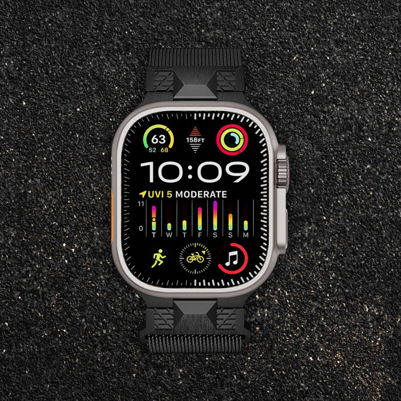 Bal-z Apple Watch Ultra 49mm  KRD-107 Metal Hasır Kordon