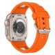 Apple Watch Ultra 49mm Zore KRD-117 Hava Alabilen Delikli Metal Süslemeli Desenli Silikon Kordon Apple Watch Ultra 49mm Zore KRD-117 Hava Alabilen Delikli Metal Süslemeli Desenli Silikon Kordon