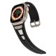 Apple Watch Ultra 49mm Zore KRD-117 Hava Alabilen Delikli Metal Süslemeli Desenli Silikon Kordon Apple Watch Ultra 49mm Zore KRD-117 Hava Alabilen Delikli Metal Süslemeli Desenli Silikon Kordon