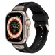 Apple Watch Ultra 49mm Zore KRD-117 Hava Alabilen Delikli Metal Süslemeli Desenli Silikon Kordon Apple Watch Ultra 49mm Zore KRD-117 Hava Alabilen Delikli Metal Süslemeli Desenli Silikon Kordon