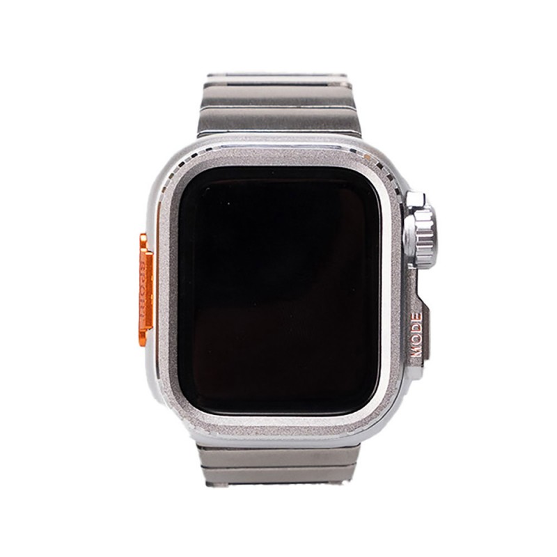 Bal-z Apple Watch Ultra 49mm Zore KRD-126 Sert Kasa Koruyuculu Metal Kordon