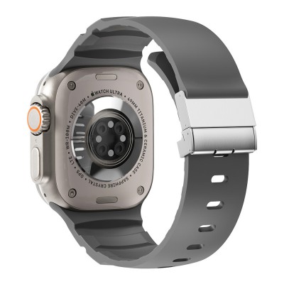 Bal-z Apple Watch Ultra 49mm  KRD-145 Metal Tokalı Silikon Kordon