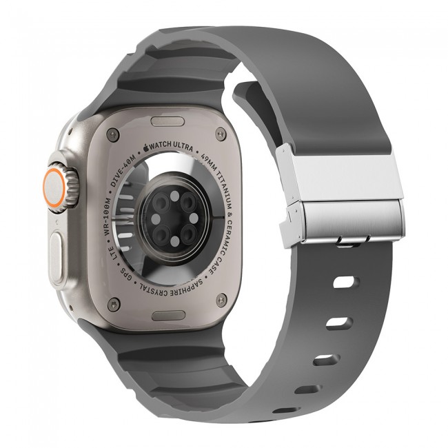 Apple Watch Ultra 49mm Zore KRD-145 Metal Tokalı Silikon Kordon Apple Watch Ultra 49mm Zore KRD-145 Metal Tokalı Silikon Kordon