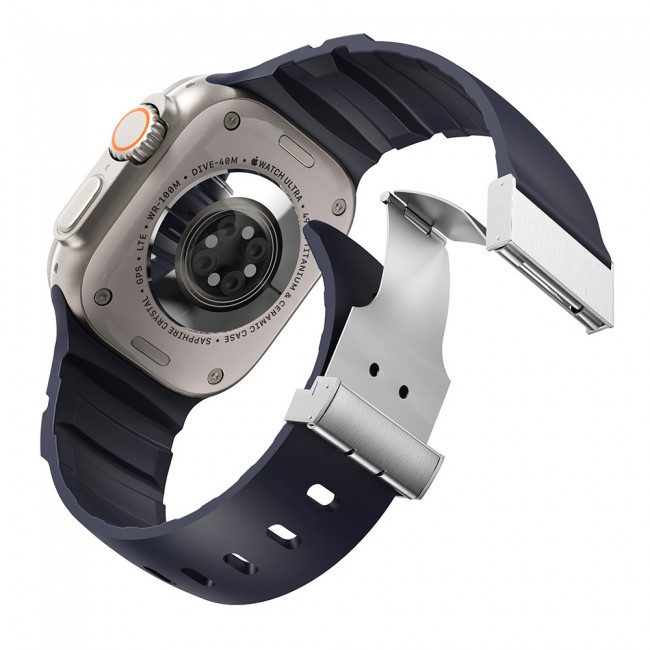 Apple Watch Ultra 49mm Zore KRD-145 Metal Tokalı Silikon Kordon Apple Watch Ultra 49mm Zore KRD-145 Metal Tokalı Silikon Kordon