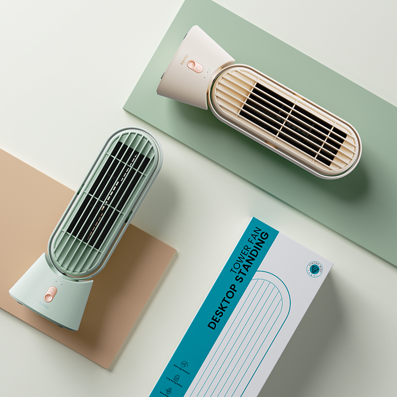 Bal-z Benks Ace Tower F25 Taşınabilir Şarjlı LED Işık Göstergeli Masaüstü Soğutucu Fan