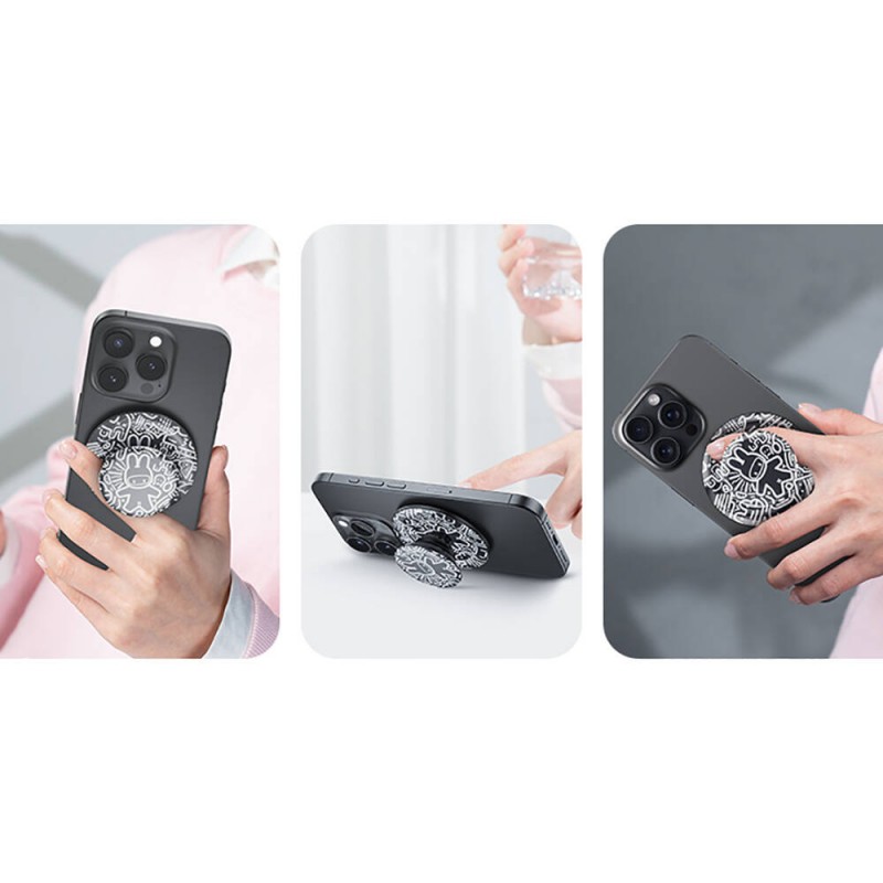 Bal-z Benks Black and White Bunny Tasarımlı Magnetik Pop Soket Stand