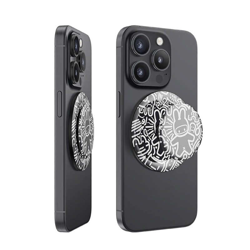 Bal-z Benks Black and White Bunny Tasarımlı Magnetik Pop Soket Stand