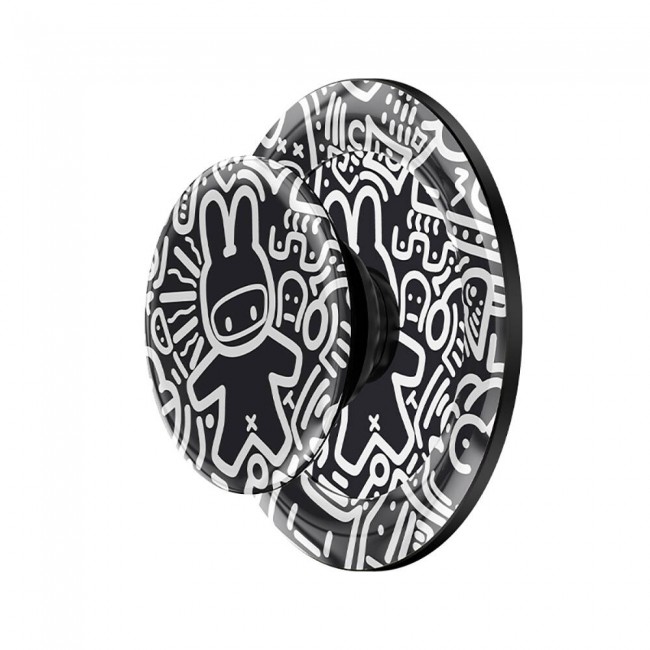 Benks Black and White Bunny Tasarımlı Magnetik Pop Soket Stand Benks Black and White Bunny Tasarımlı Magnetik Pop Soket Stand