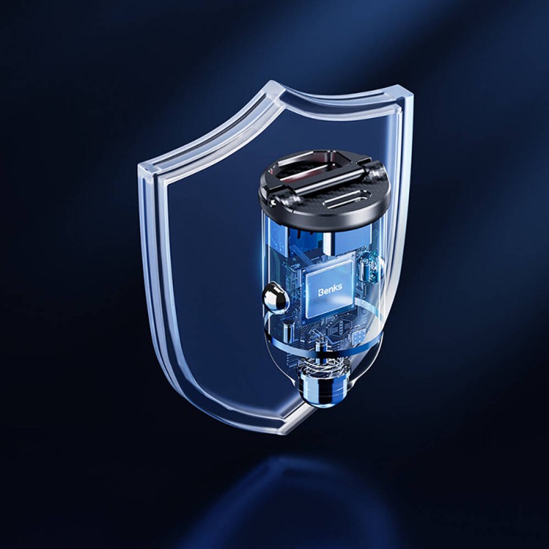 Bal-z Benks C30SE Hızlı Şarj Çift Port PD Araç Şarj Aleti 30W Max