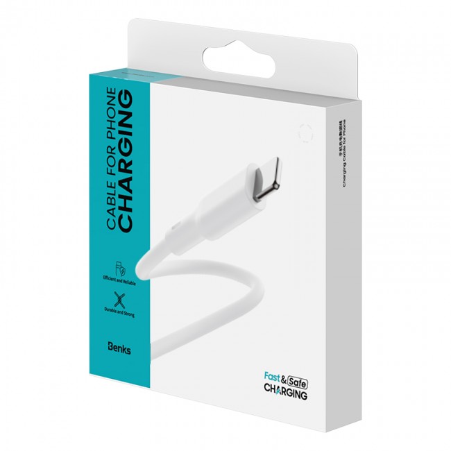 Benks D45 USB-A to Lightning Hızlı Şarj ve Data Kablo 1.2 Metre Benks D45 USB-A to Lightning Hızlı Şarj ve Data Kablo 1.2 Metre