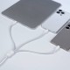 Benks D46 Type-C to Type-C & Type-C & Lightning PD3.0 Örgülü Şarj ve Data Kablosu 100W 1.2 Metre Benks D46 Type-C to Type-C & Type-C & Lightning PD3.0 Örgülü Şarj ve Data Kablosu 100W 1.2 Metre