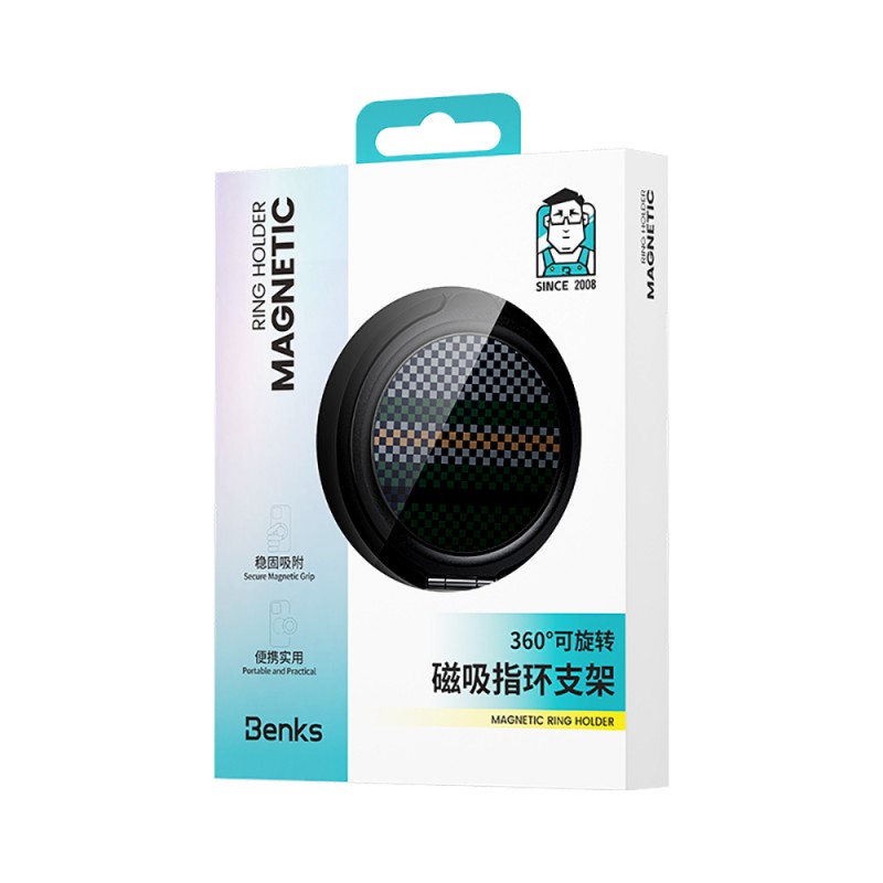 Bal-z Benks Magnetik Özellikli 360 Derece Dönebilen Aurora Green Kevlar Tasarımlı Parmak Ring Stand