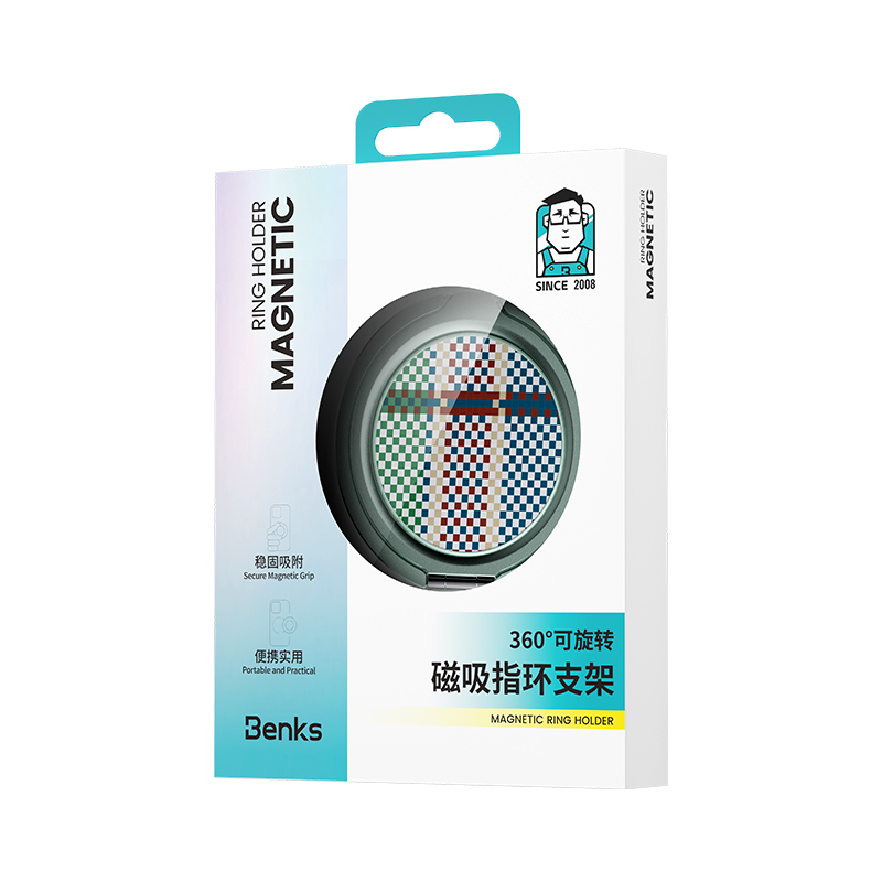 Bal-z Benks Magnetik Özellikli 360 Derece Dönebilen Passion Green 600D Kevlar Tasarımlı Parmak Ring Stand